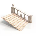 Classic Stone Staircase Design With Balustrade And Decorative Ball Steps 3d model