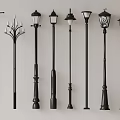 Various Styles of Black Outdoor Lights with Different Designs for Garden and Street