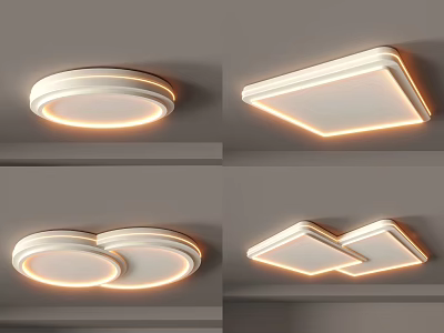Modern Ceiling Lights With Warm Illumination And Various Shapes 3d model