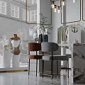 Modern Fashion Store Interior Design With Mannequins Pendant Lights Display Area And Tables