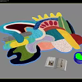 Artistic Irregular Shaped Carpet With Colorful Abstract Design For Living Room Floor