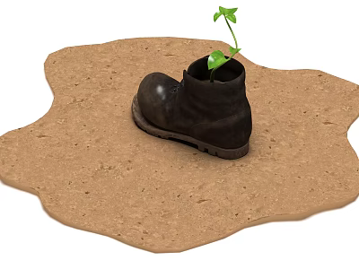 Modern Leather Shoes 3d model