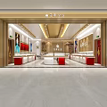 Luxury Jewelry Store Interior With Elegant Display Counters And Exquisite Gold Jewelry Exhibits