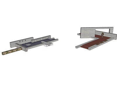 Landscape Bridge Structure Design Featuring Metal Frame And Walkway Details 3d model