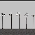 Stylish Floor Lamps With Various Designs And Different Shades In Interior Space