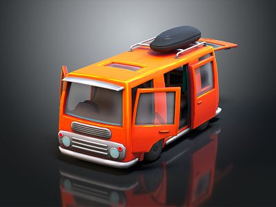 Modern school bus cartoon school bus 3d model