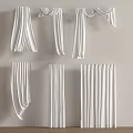 White Curtains With Different Styles And Elegant Drapery For Interior Design 3d model