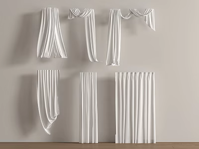 Modern Curtain Modern Gauze Curtain Combination 3d model