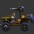 Toy Tank With Yellow Blue Body Big Wheels And Detailed Cannon Design