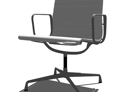 Modern Office Chair With Striped Backrest Armrests And Five Point Base Wheels 3d model
