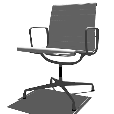 Modern Office Chair With Striped Backrest Armrests And Five Point Base Wheels 3d model