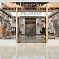 Valiant Aoteno Clothing Store Interior With Mannequins And Displayed Fashion Clothes