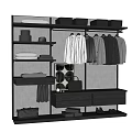 Modern Minimalist Closet Interior With Hanging Garments Drawers Shelves And Storage Hats