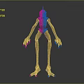 Game Movie Character With Skinny Body Long Limbs Spiky Head And Scary Design