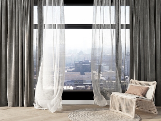 Modern Curtains 3d model