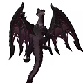 Mythical Flying Dragon With Large Wings Red Black Scales And Detailed 3D Design