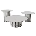 Modern Round Coffee Tables With Cylindrical Base In Various Colors 3d model