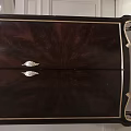 Elegant Classic Shoe Cabinet With Dark Wood Finish Gold Accent Handles And Decorative Curved Legs