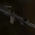 Tactical Machine Gun With Ammunition Belt Metal Barrel And Ergonomic Stock Design
