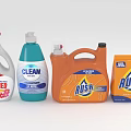 Assorted Laundry Cleaning Products Including Liquid Detergent Cleaner And Powder Detergent Pack