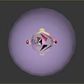 Elegant Enchanted Magic Staff Featuring Purple Orb With Pink Patterns And Golden Accents