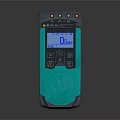 Handheld Digital Measuring Tool With LCD Screen Buttons And Green Black Design 3d model