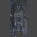 Futuristic Military Tank with Long Cannon Turret and Armored Tracks in Dark Metallic Finish