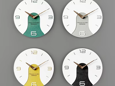 Modern Stylish Wall Clocks With Unique Colorful Minimalist Design For Home Decor 3d model