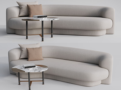 Modern Multiplayer Sofa Curved Sofa Coffee Table model