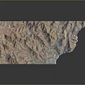 3D Topographic Map Showing Mountainous Landscape With River Valleys And Terrain Details