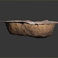 Handcrafted Rustic Ceramic Bowl with Textured Surface and Dome Shaped Center in Brown
