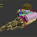 modern engine 3d model