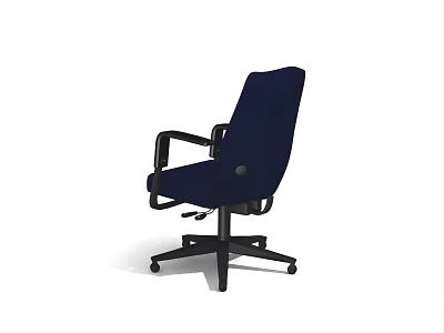 Navy Blue Office Chair with Ergonomic Armrests and Swivel Wheel Base 3d model