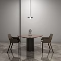 Dining table and chair combination 3d model