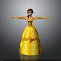 Belle Princess in Yellow Ball Gown with Outstretched Arms and Pleated Skirt Design