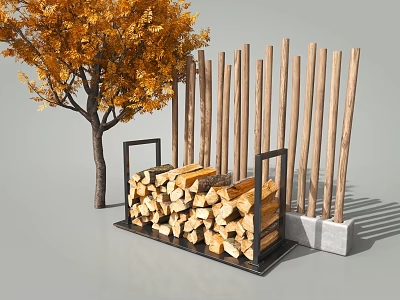 Modern Wood Autumn Harvest Slats Wood Block Wood Fire 3d model Modern Wood Autumn Harvest Slats Wood Block Wood Fire 3d model