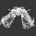 Futuristic Fighter Jet 3D Model With Mechanical Structure And Weapons