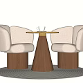 Modern Negotiation Table and Chair Combination Casual Table and Chair Combination Coffee Table and Chair Combination 3d model