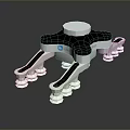 Industrial Mechanical Device Featuring Black White Design Multiple Support Legs And Circular Top 3d model