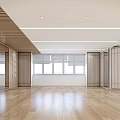 Spacious Gym Fitness Training Area With Wooden Floor Large Windows And Mirrors
