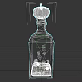 Transparent Cup With Pumpkin Shaped Lid And Blue Cubes White Ghosts Light Green Liquid