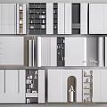 Study Bookcase Bookshelf Decorative Cabinet Wall Panel Sized Cabinet Locker Home Decoration Background Wall 3d model