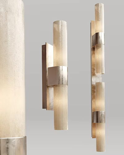 Modern Metal and Glass Wall Lamp with Soft Lighting Mounted on Wall 3d model