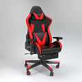 Ergonomic Black and Red Gaming Office Chair with Adjustable Armrests and Rolling Base