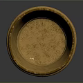 Ornate Golden Metallic Vessel Featuring Intricate Carved Patterns And Reflective Base