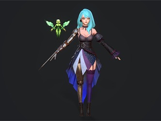 Warrior Sailor Warrior Female Assassin Game Character Anime Character 3d model