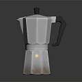 Classic Stainless Steel Moka Pot Kitchen Appliance with Black Handle and Modern Design