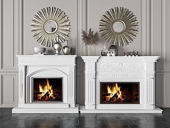 Jane Ou Fireplace Mirror Combination 3d model