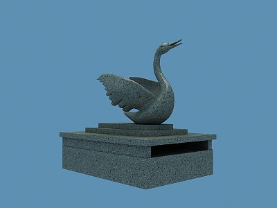 Outdoor landscape swan sketch 3d model