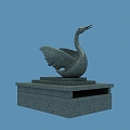 Outdoor landscape swan sketch 3d model